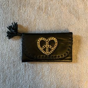 Betsey Johnson Peace Sign Leather Wallet
